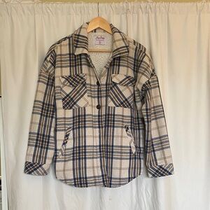 Plaid Sherpa-Lined Jacket